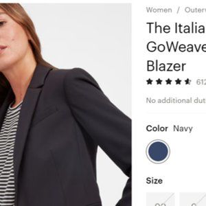 Everlane GoWeave Classic Blazer - Size 8 (Navy)